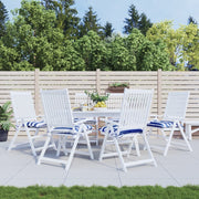 Seat cushions 6 pcs 50x50x7 cm striped fabric white and blue