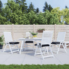 Stoelkussens 4 st 50x50x7 cm stof zwart ruitpatroon