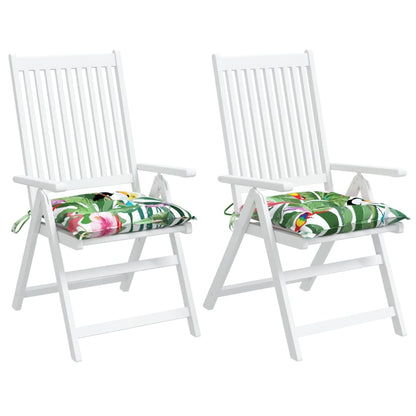 Stoelkussens 2 St 50X50X7 Cm Stof Meerkleurig 50 x 50 x 7 cm Groen en roze