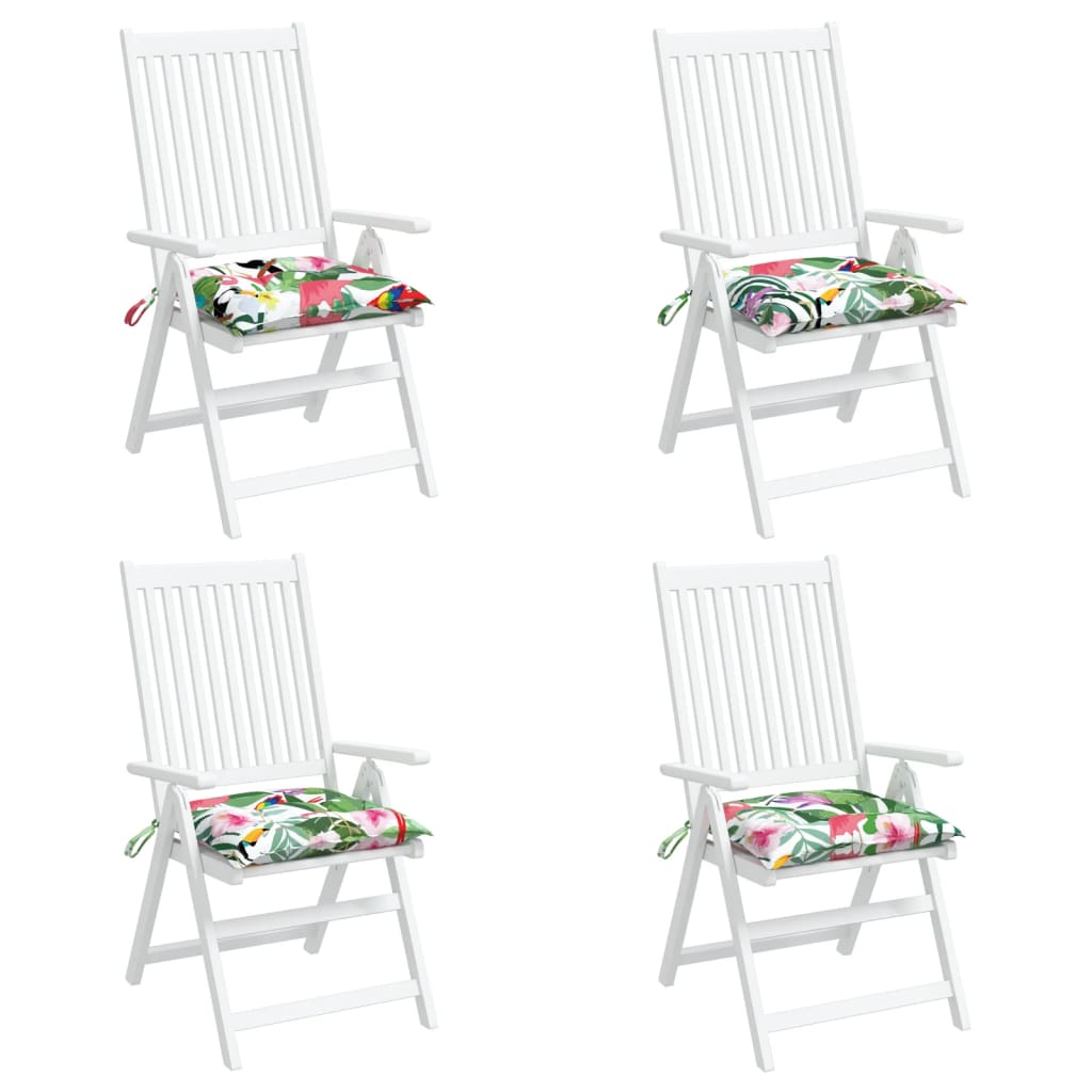 Stoelkussens Stof Meerkleurig Groen En Roze 4 50 x 50 x 7 cm