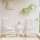 Seat Cushions Fabric Leaf Pattern White And Green 2
