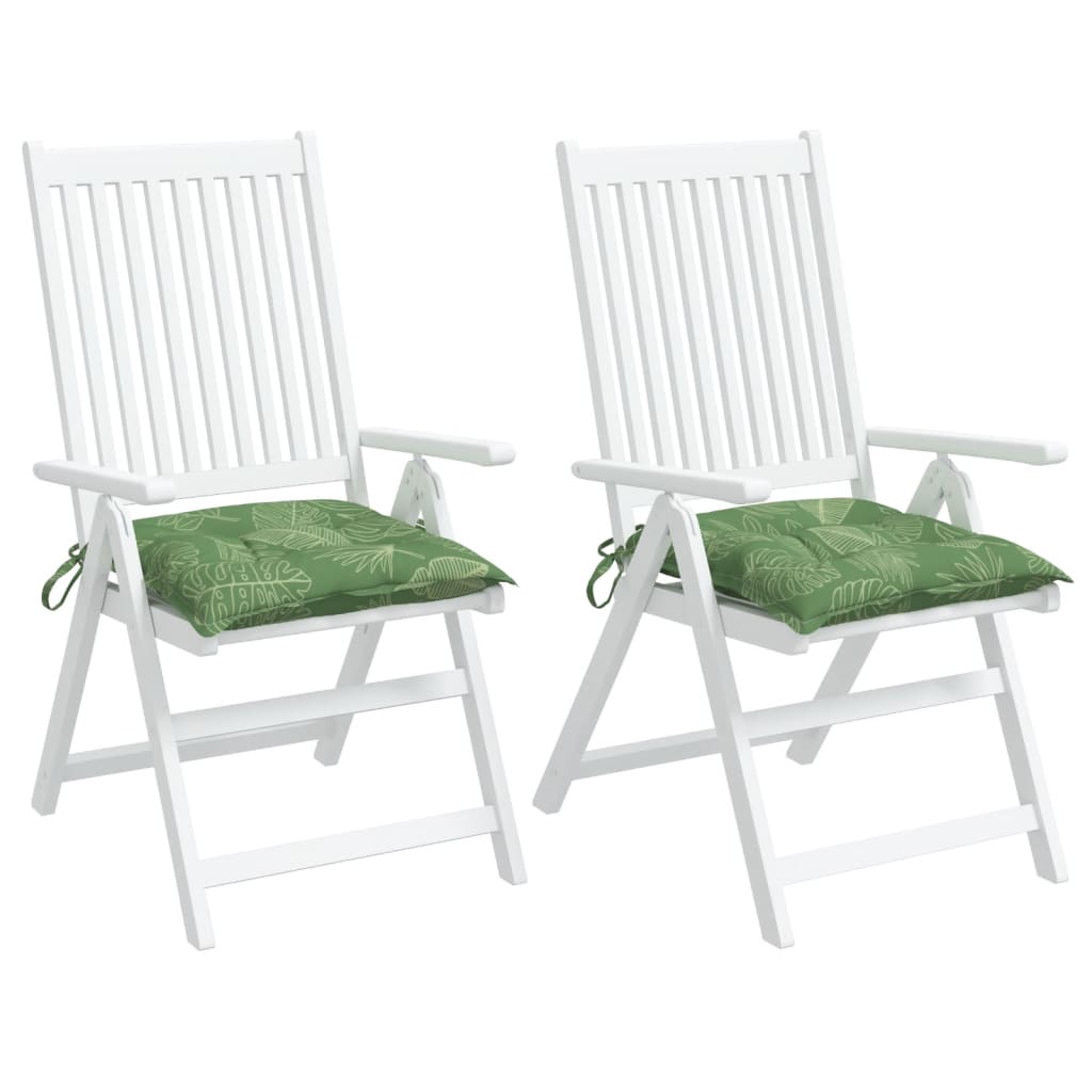 Stoelkussens 2 St Bladpatroon 50X50X7 Cm Stof 50 x 50 x 7 cm