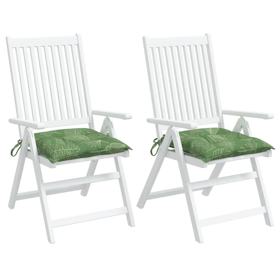 Stoelkussens 2 St Bladpatroon 50X50X7 Cm Stof 50 x 50 x 7 cm