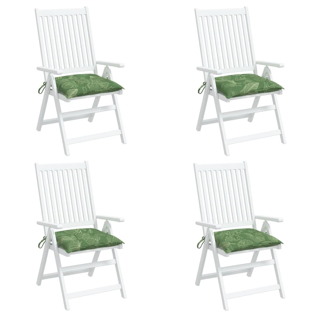 Stoelkussens Stof Bladpatroon 4 50 x 50 x 7 cm