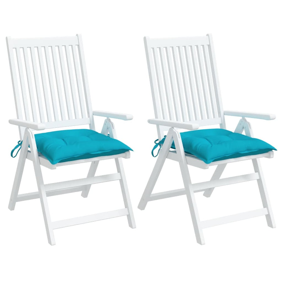 Stoelkussens 2 St 50X50X7 Cm Stof Turquoise Turquoise 50 x 50 x 7 cm
