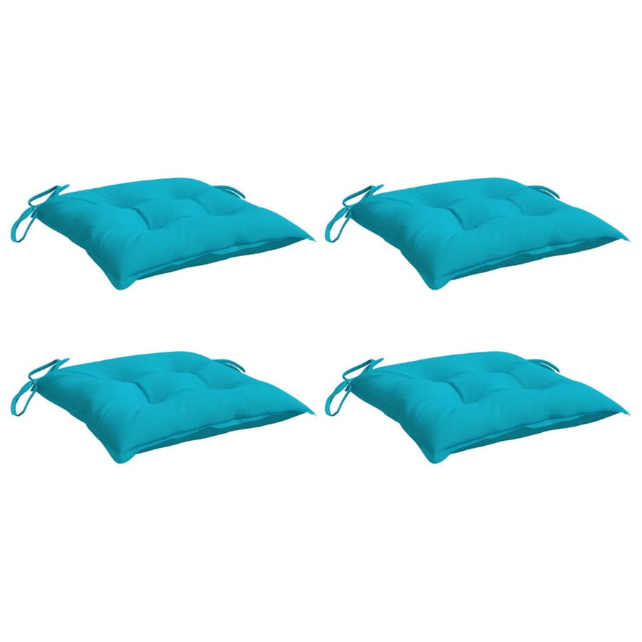 Stoelkussens 4 st 50x50x7 cm stof turquoise