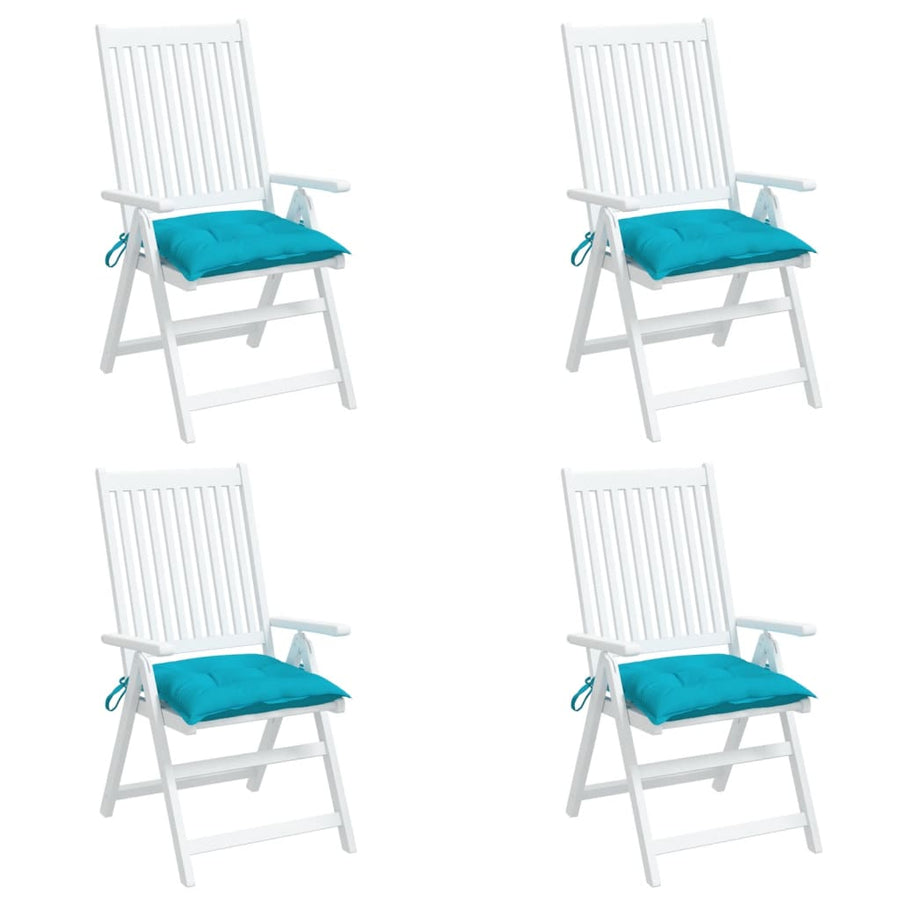 Stoelkussens 4 st 50x50x7 cm stof turquoise