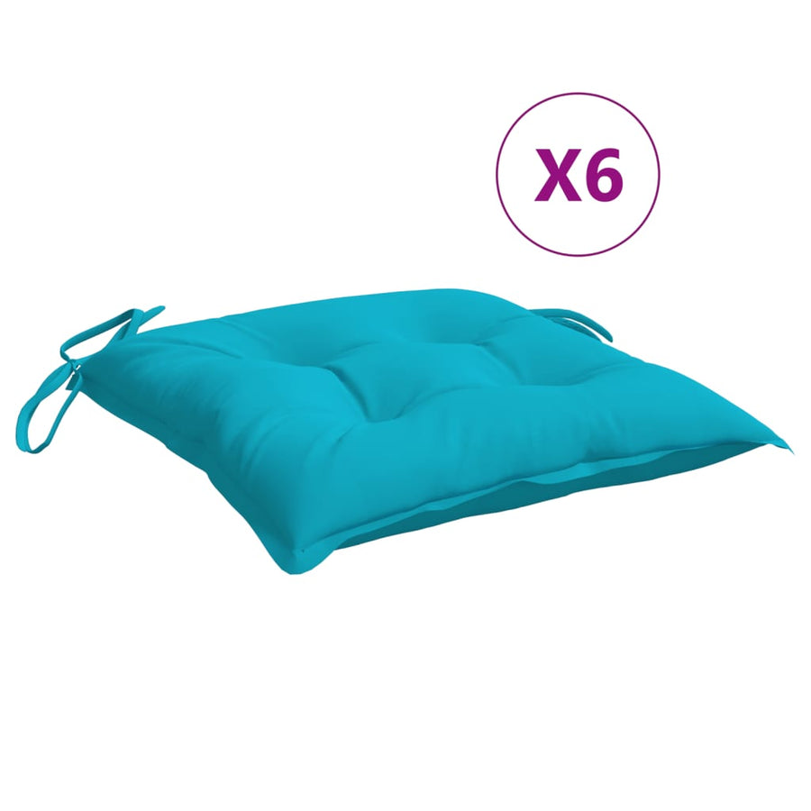 Stoelkussens Stof Turquoise 6 50 x 50 x 7 cm