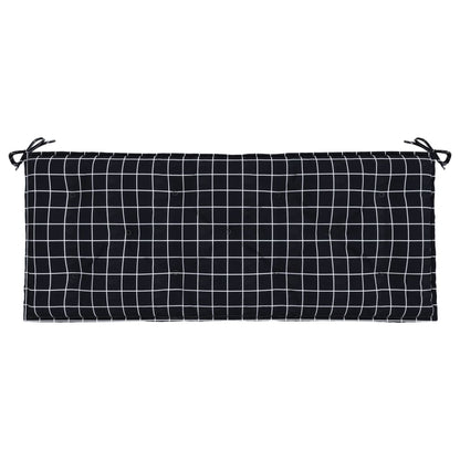 Tuinbankkussen Ruitpatroon Stof 120 x 50 x 7 cm Zwart en wit