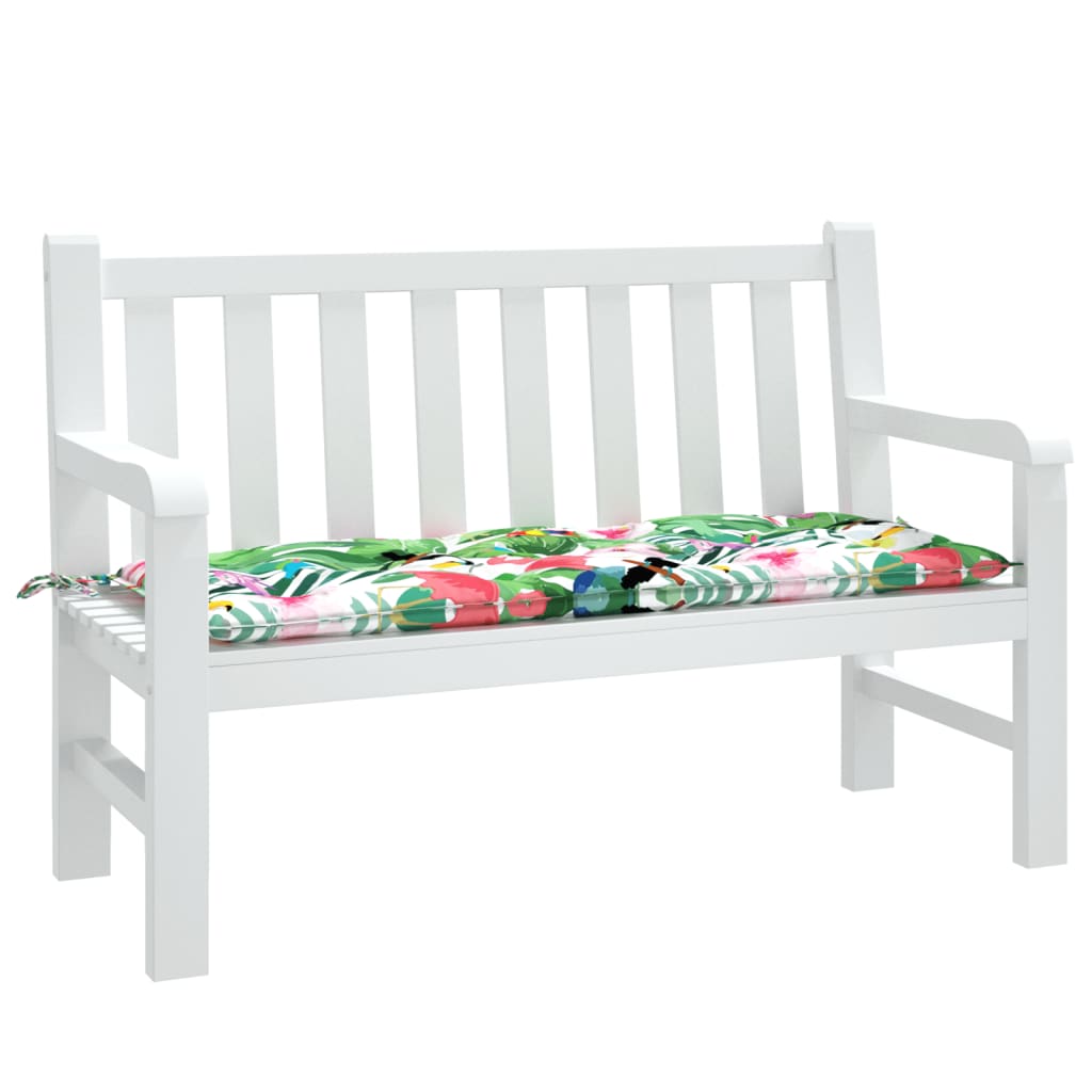 Tuinbankkussen Stof Meerkleurig 120 x 50 x 7 cm Groen en roze