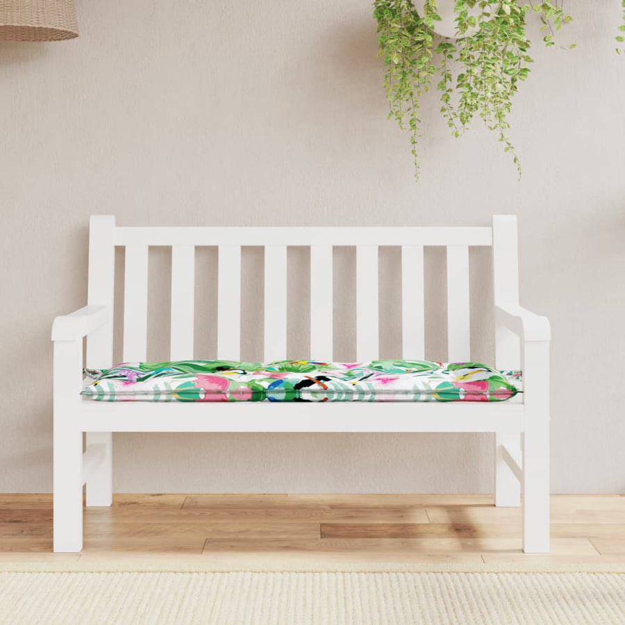 Tuinbankkussen Stof Meerkleurig 120 x 50 x 7 cm Groen en roze