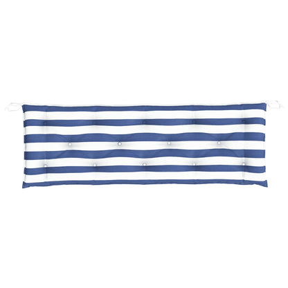 Tuinbankkussen 50X50X7Cm Stof Gestreept En 150 x 50 x 7 cm Blauw en wit