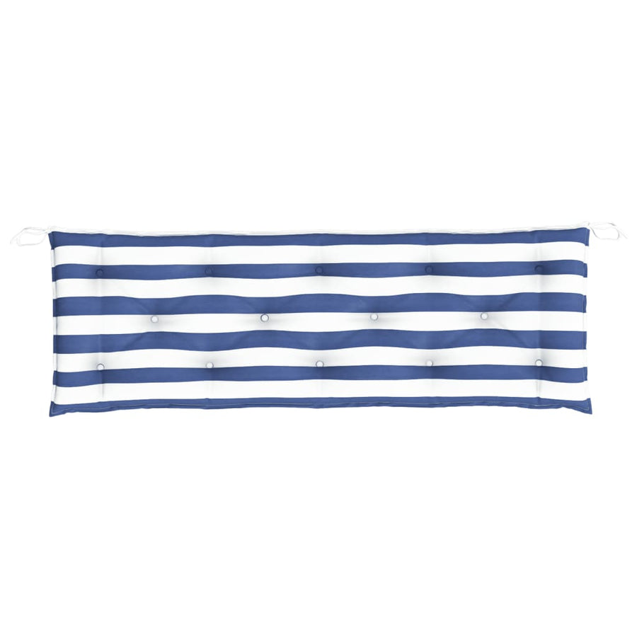 Tuinbankkussen 50X50X7Cm Stof Gestreept En 150 x 50 x 7 cm Blauw en wit