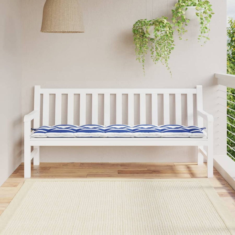 Bankkussen Gestreept Stof Gestreept En 180 x 50 x 7 cm Blauw en wit