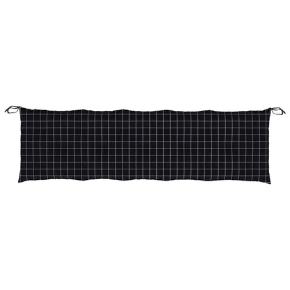 Tuinbankkussen Oxford Stof Ruitpatroon 180 x 50 x 7 cm Zwart en wit