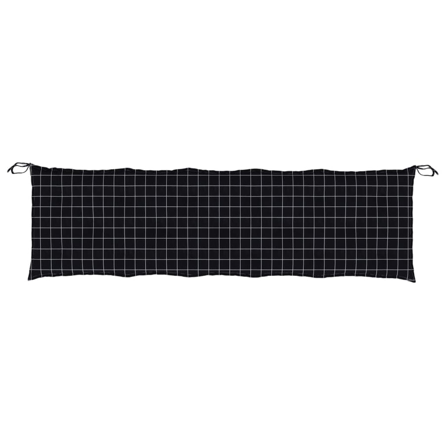 Tuinbankkussen Oxford Stof Ruitpatroon 180 x 50 x 7 cm Zwart en wit