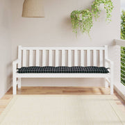 Tuinbankkussen 180x50x7 cm oxford stof ruitpatroon zwart
