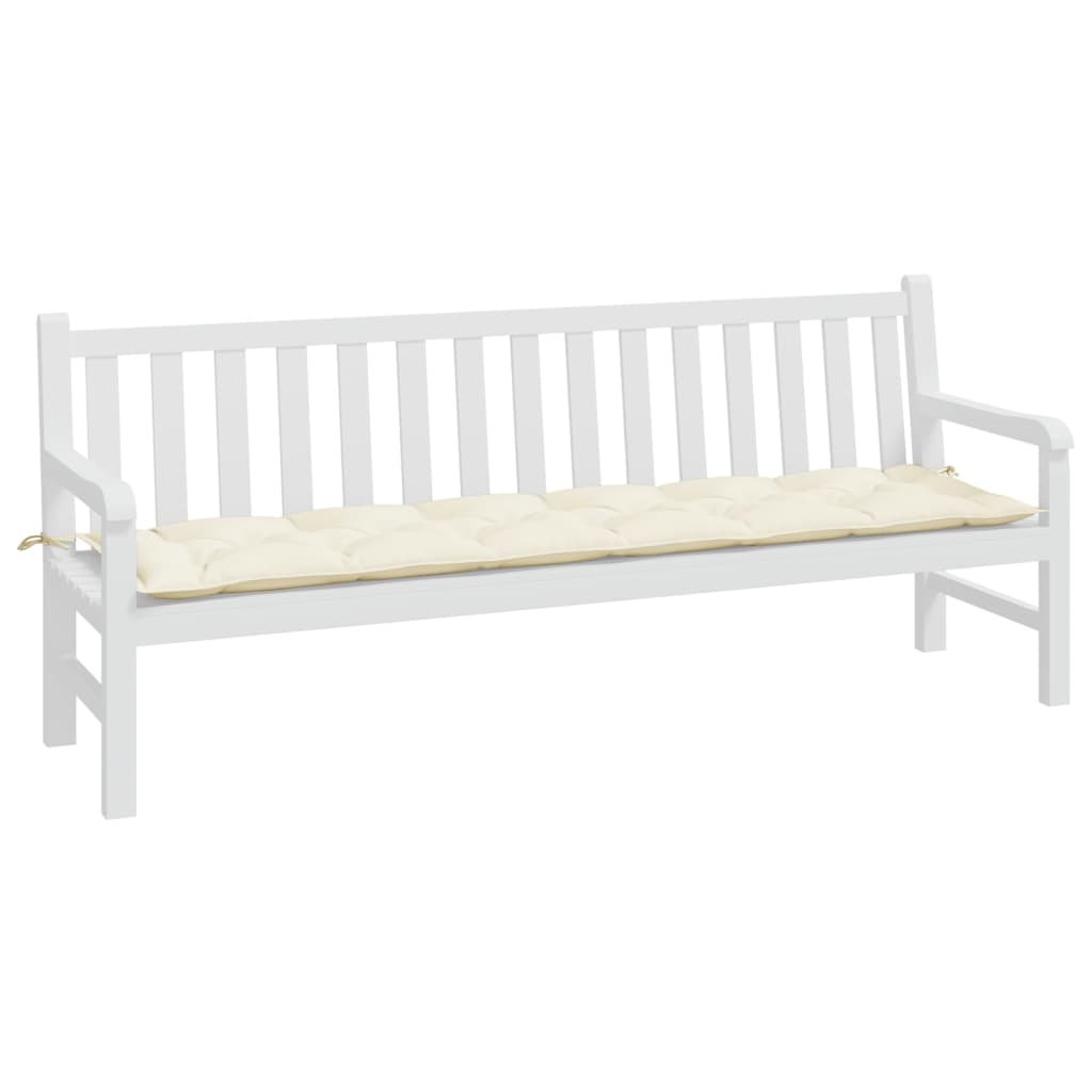 Tuinbankkussen 200x50x7 cm oxford stof crèmekleurig
