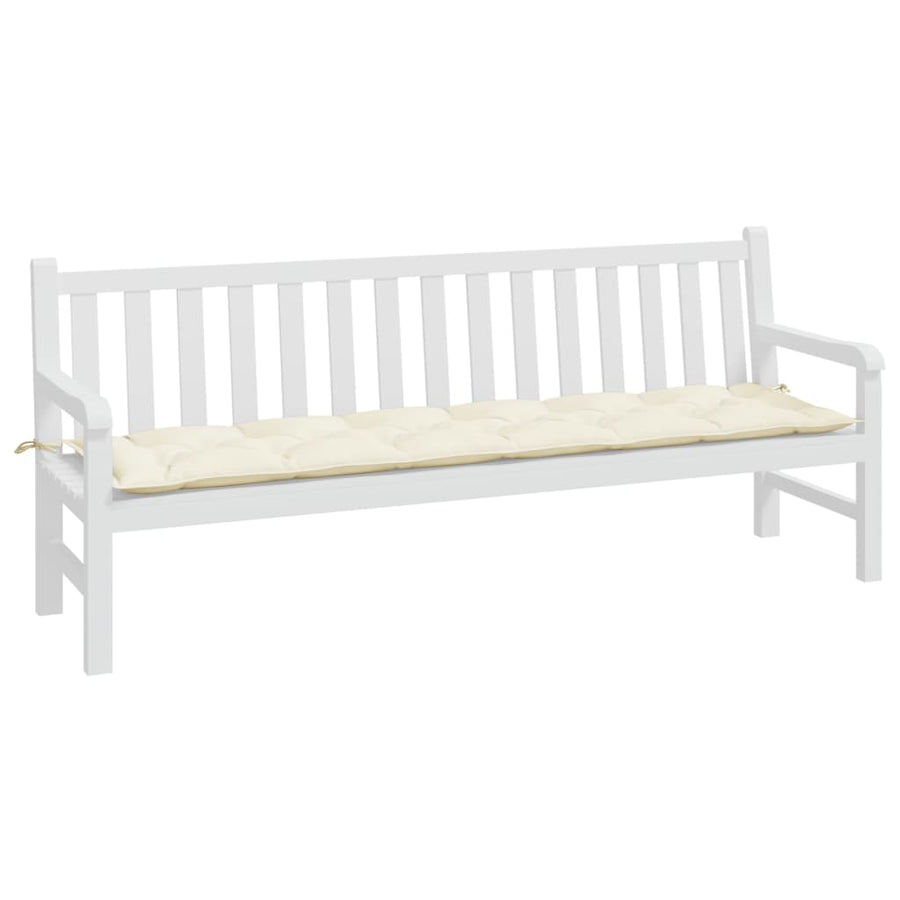 Tuinbankkussen 200x50x7 cm oxford stof crèmekleurig