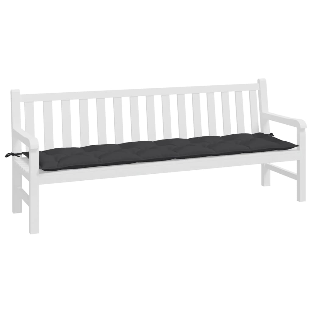 Tuinbankkussen 200X50X7 Cm Stof Zwart