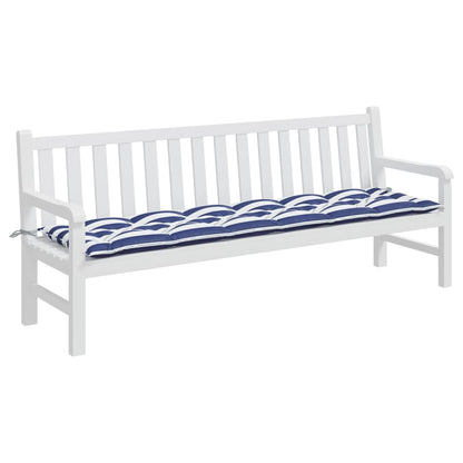 Tuinbankkussen Gestreept Stof En 200 x 50 x 7 cm Blauw en wit