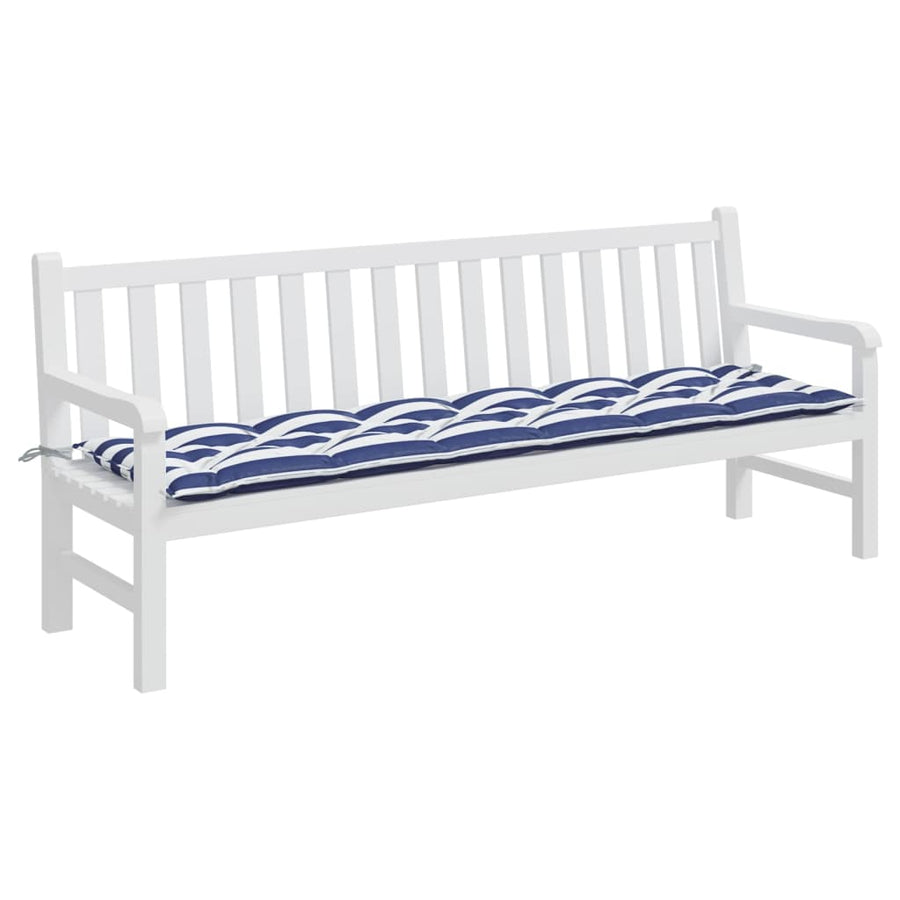 Tuinbankkussen Gestreept Stof En 200 x 50 x 7 cm Blauw en wit