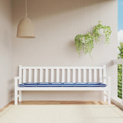 Tuinbankkussen gestreept 200x50x7 cm wit blauw