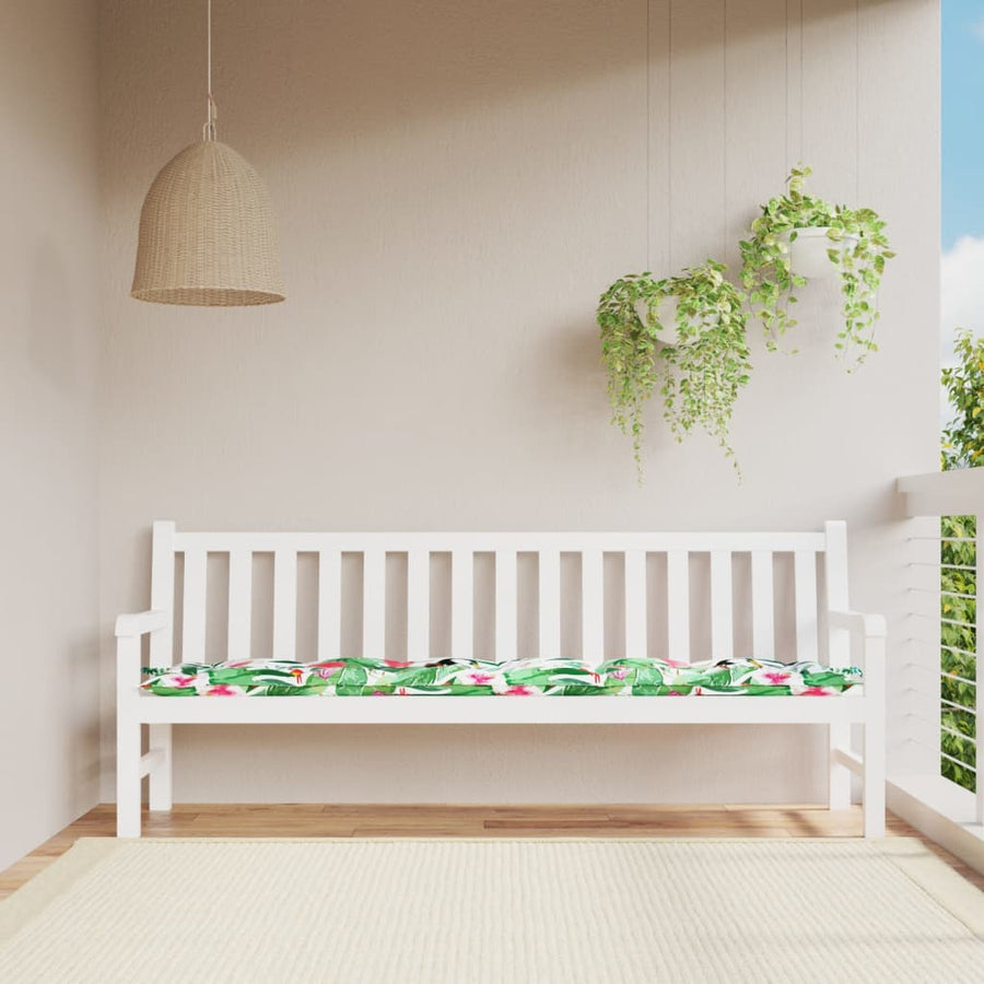 Tuinbankkussen Stof Meerkleurig 200 x 50 x 7 cm Groen en roze