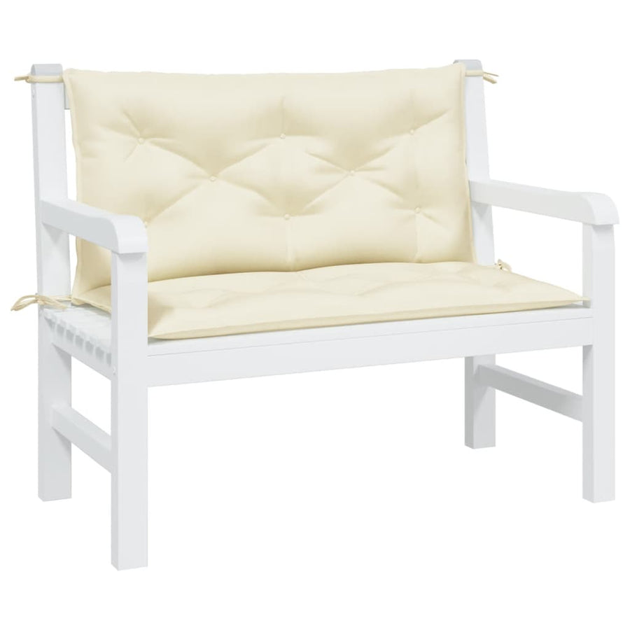Tuinbankkussens 2 St 100X50X7 Cm Oxford Stof Crèmekleurig Groen