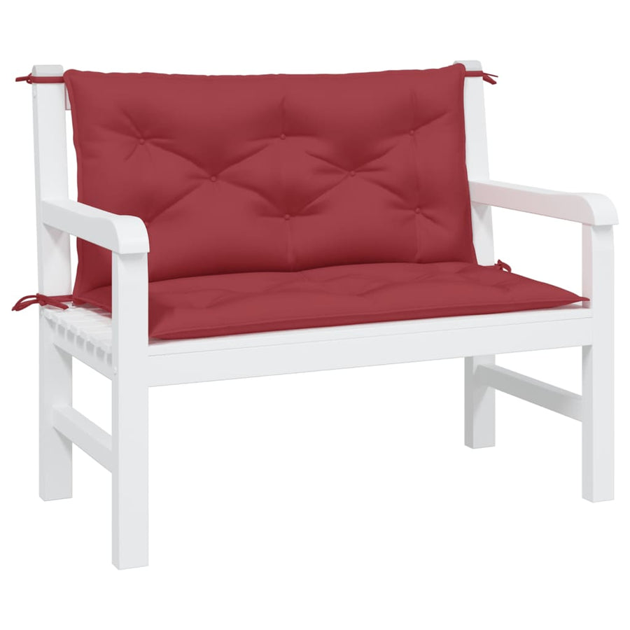 Tuinbankkussens 2 St 100X50X7 Cm Oxford Stof Wijnrood