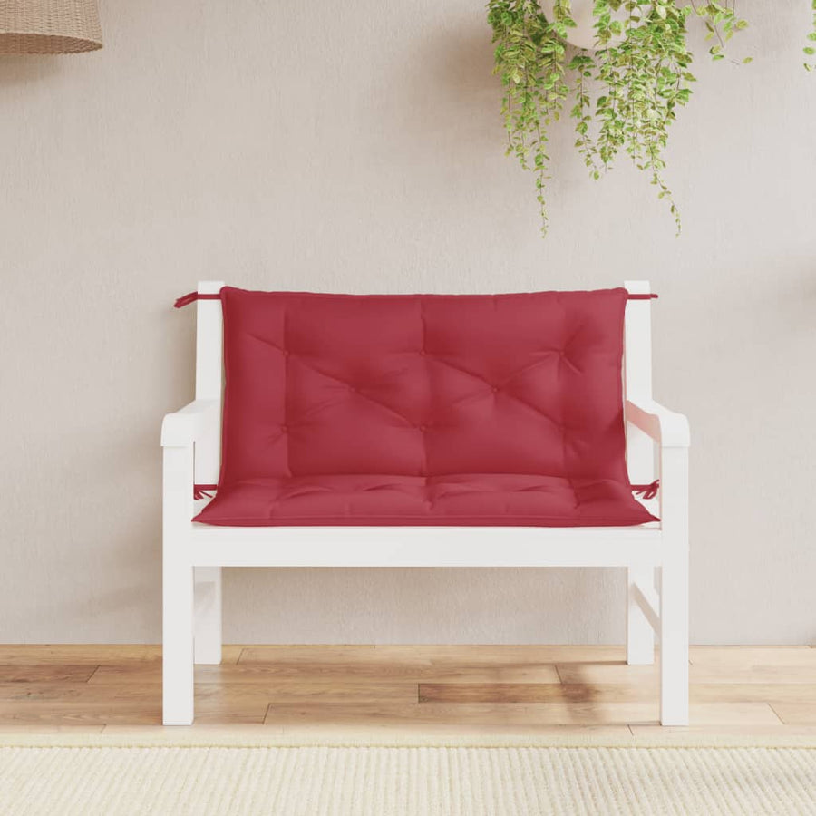 Tuinbankkussens 2 St 100X50X7 Cm Oxford Stof Wijnrood