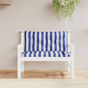 Tuinbankkussens 2 st 100x50x7 cm gestreept blauw wit