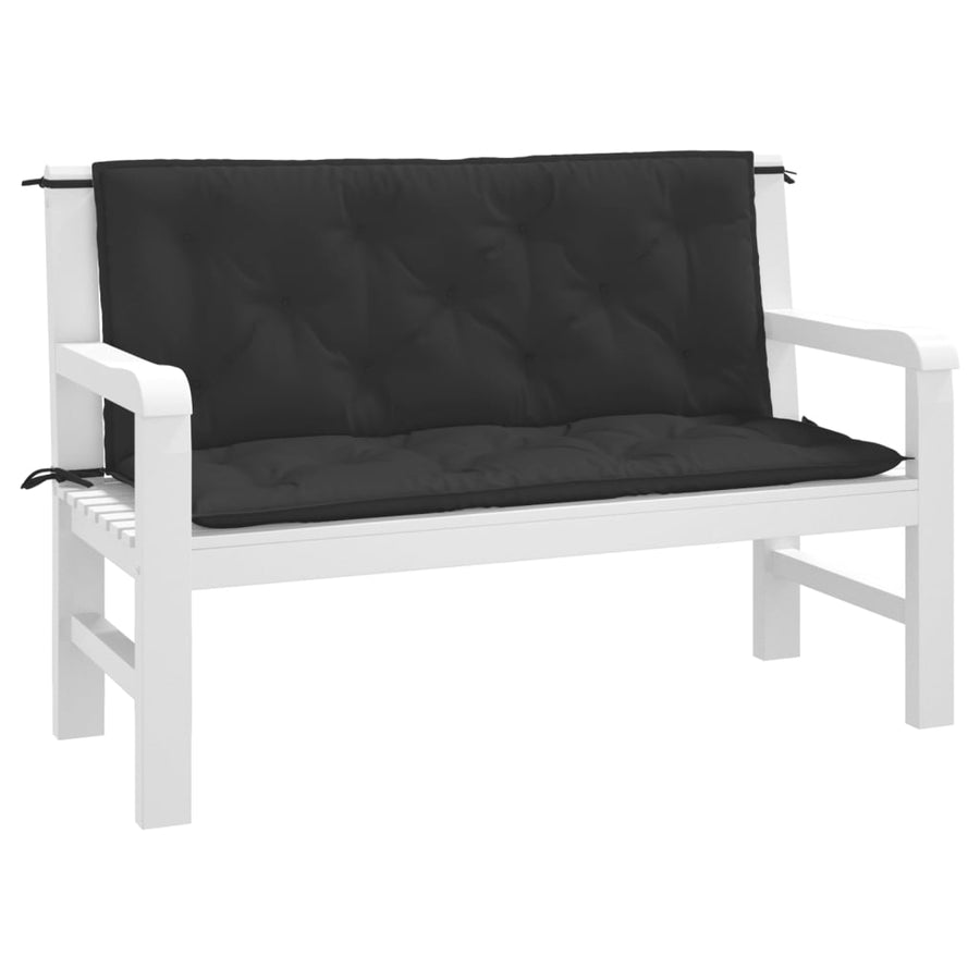 Tuinbankkussens 2 St 120X50X7 Cm Oxford Stof Zwart Groen