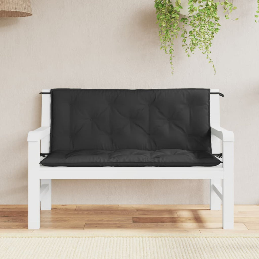 Tuinbankkussens 2 St 120X50X7 Cm Oxford Stof Zwart Groen