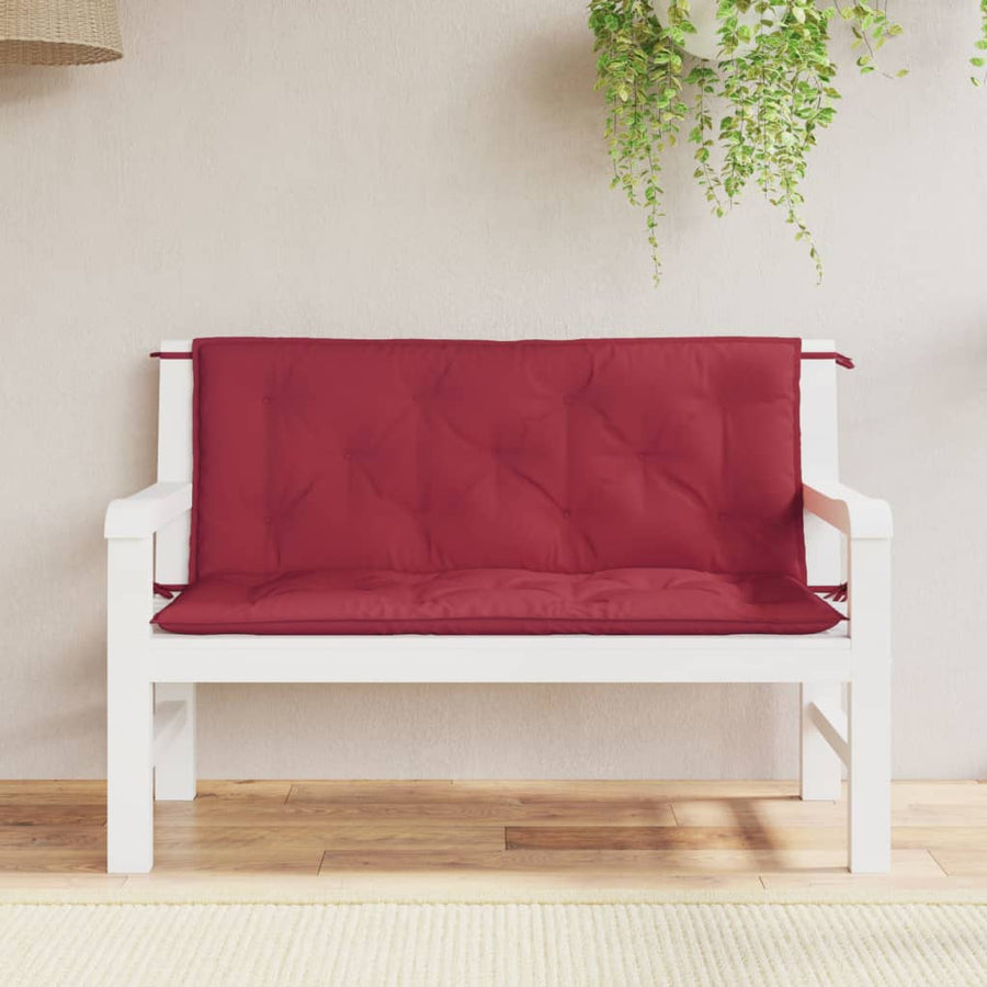 Tuinbankkussens 2 St 120X50X7 Cm Oxford Stof Wijnrood