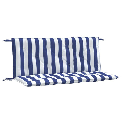 Tuinbankkussens Gestreept 10X50X7 Cm Stof En 120 cm Blauw en wit