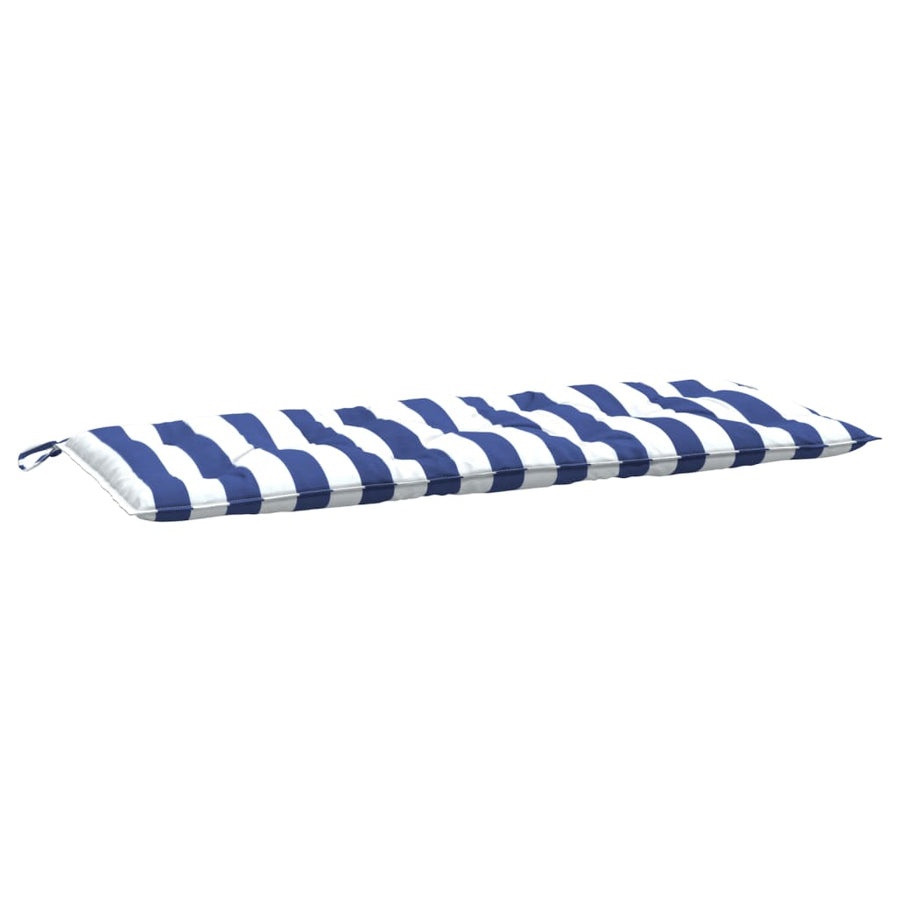 Tuinbankkussens Gestreept 10X50X7 Cm Stof En 120 cm Blauw en wit