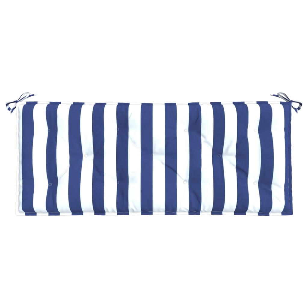 Tuinbankkussens Gestreept 10X50X7 Cm Stof En 120 cm Blauw en wit