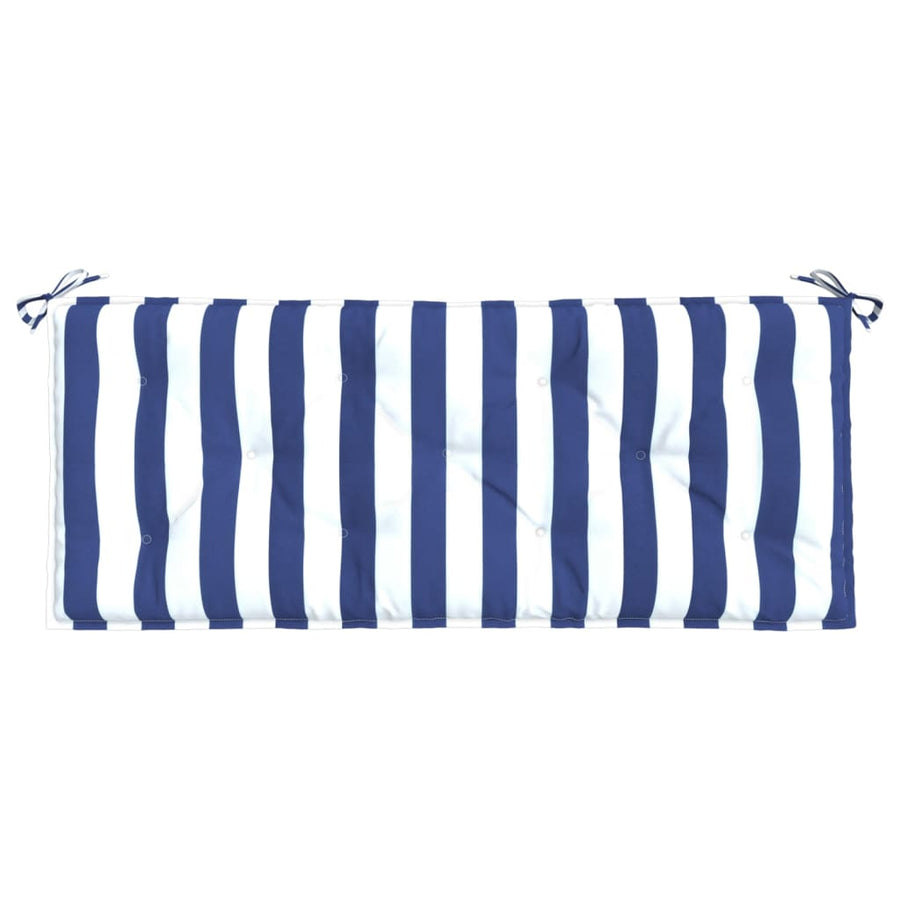 Tuinbankkussens Gestreept 10X50X7 Cm Stof En 120 cm Blauw en wit