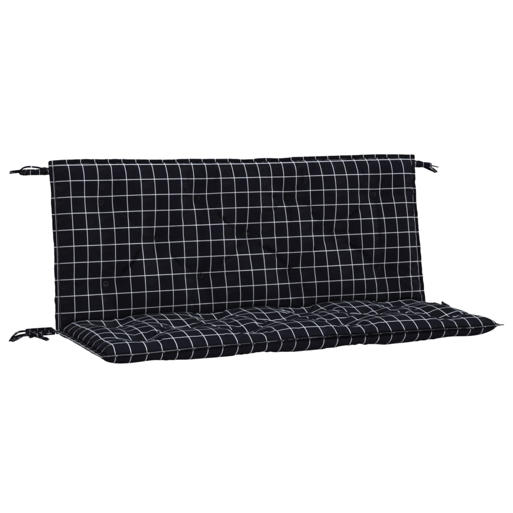 Tuinbankkussens Ruitpatroon 10X50X7 Cm Stof 120 cm Zwart en wit