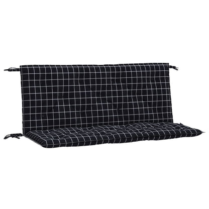 Tuinbankkussens Ruitpatroon 10X50X7 Cm Stof 120 cm Zwart en wit