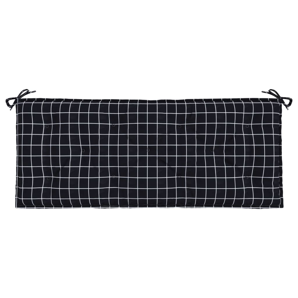 Tuinbankkussens Ruitpatroon 10X50X7 Cm Stof 120 cm Zwart en wit