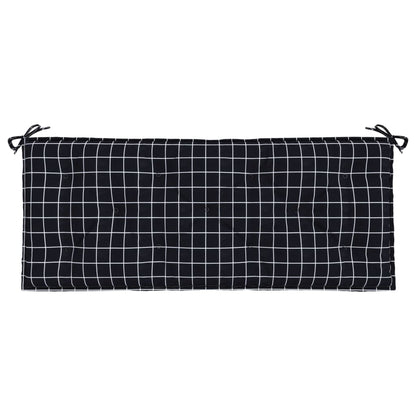 Tuinbankkussens Ruitpatroon 10X50X7 Cm Stof 120 cm Zwart en wit