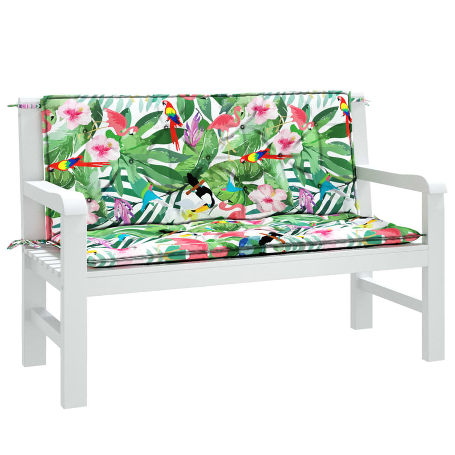 Tuinbankkussens 10X50X7 Cm Stof Meerkleurig 120 cm Groen en roze