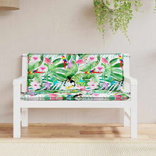 Tuinbankkussens 10X50X7 Cm Stof Meerkleurig 120 cm Groen en roze