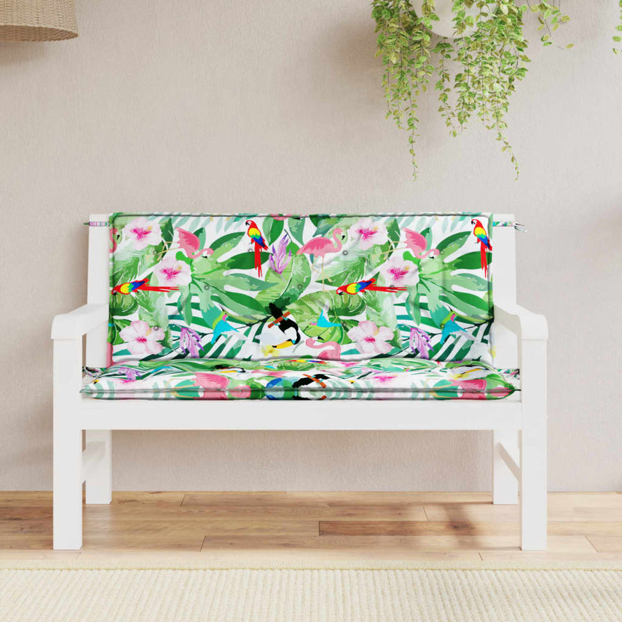 Tuinbankkussens 10X50X7 Cm Stof Meerkleurig 120 cm Groen en roze