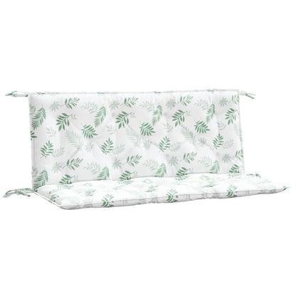 Tuinbankkussens 2 st bladpatroon 120x50x7 cm stof