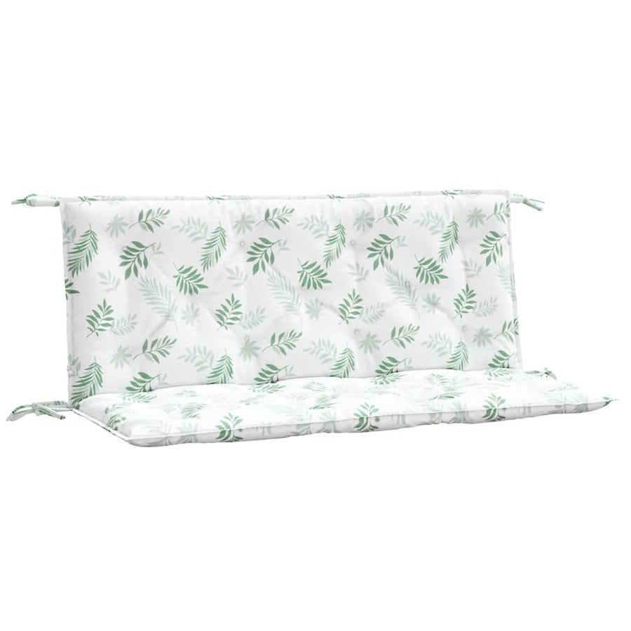 Tuinbankkussens 2 st bladpatroon 120x50x7 cm stof
