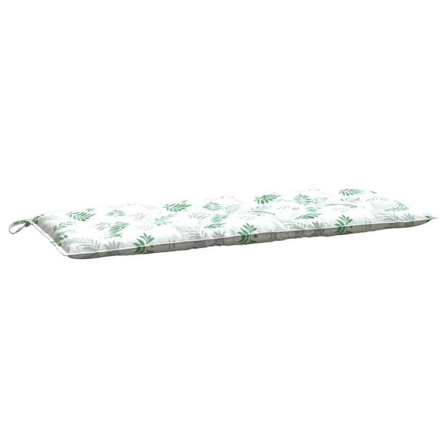 Tuinbankkussens 2 st bladpatroon 120x50x7 cm stof