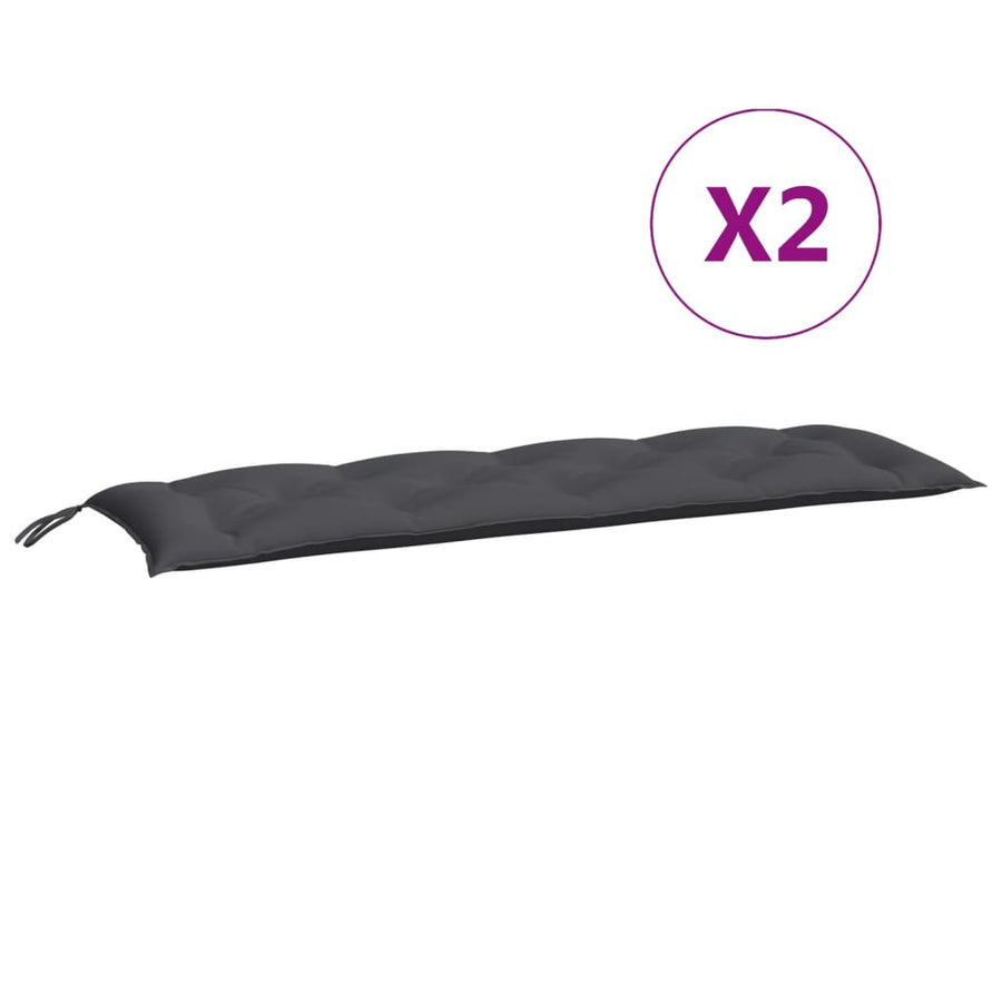 Tuinbankkussens 2 St 150X50X7 Cm Oxford Stof Antracietkleurig